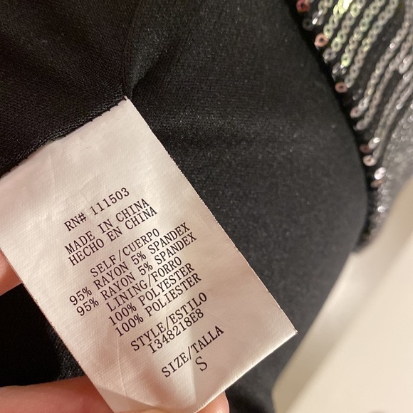 As U Wish black gold silver sequin one shoulder mini dress short tight fitted S‌ - Picture 12 of 15